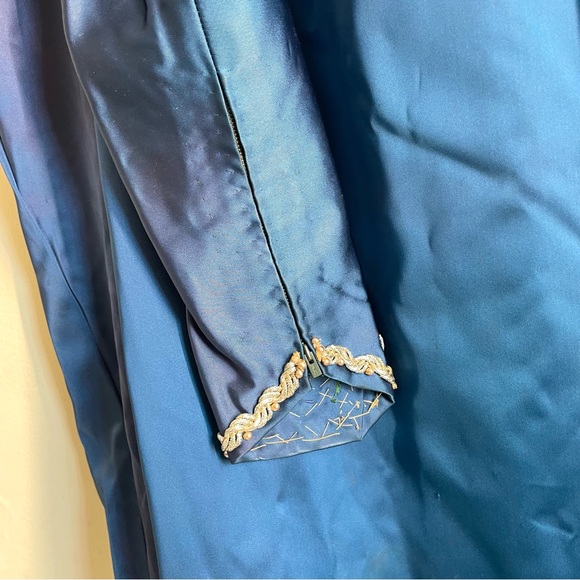 Vintage Handmade Embellished Cloak Coat Royal Blue - Picture 10 of 16
